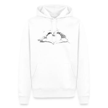 Hände Herz - Männer Premium Bio Hoodie - Weiß - Vorne - Nico (187cm)