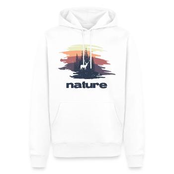 Nature - Design - Sweat à capuche Premium bio Homme - blanc - Devant - Nico (187cm)