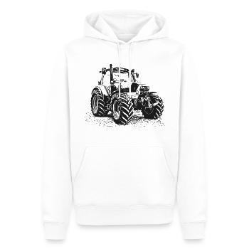 Tracteur - Sweat à capuche Premium bio Homme - blanc - Devant - Nico (187cm)