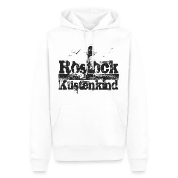 Rostock Küstenkind - Männer Premium Bio Hoodie - Weiß - Vorne - Nico (187cm)