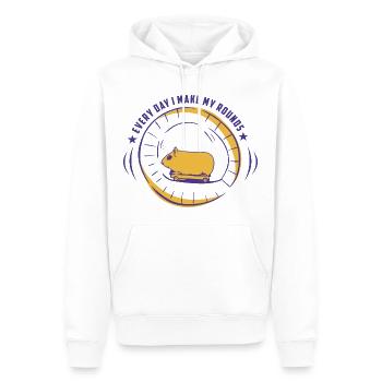 Hamster mit Skateboard - Männer Premium Bio Hoodie - Weiß - Vorne - Nico (187cm)