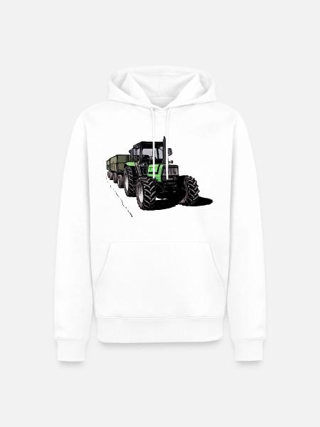 Deutz 4.31 Traktor mit Anhänger - Männer Premium Bio Hoodie - Weiß
