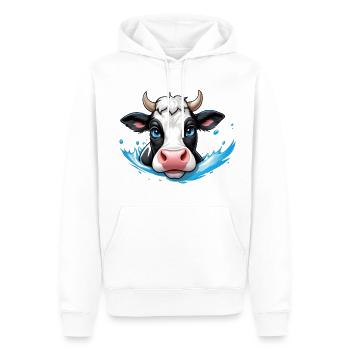 Douce éclaboussure de vache - Sweat à capuche Premium bio Homme - blanc - Devant - Nico (187cm)