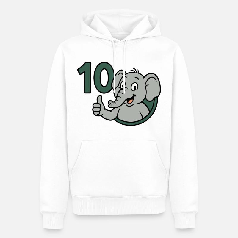 Puissance du tronc avec 10 - Sweat à capuche Premium bio Homme - blanc