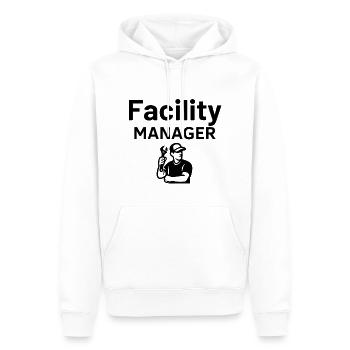 Facility Manager - Men’s Premium Organic Hoodie - white - Front - Nico (187cm)