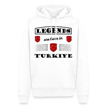 Roter Schild Türkei - Männer Premium Bio Hoodie - Weiß - Vorne - Nico (187cm)
