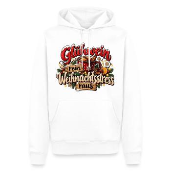 Weihnachten Glühwein rein Weihnachtsstress raus  - Männer Premium Bio Hoodie - Weiß - Vorne - Nico (187cm)