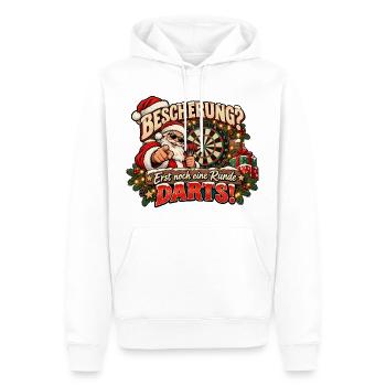 Darts lustiges weihnachtliches Motiv Dart-Motiv - Männer Premium Bio Hoodie - Weiß - Vorne - Nico (187cm)