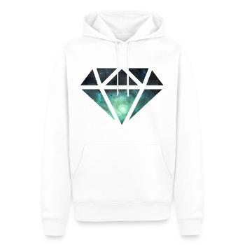 Pierres précieuses diamant - Sweat à capuche Premium bio Homme - blanc - Devant - Nico (187cm)