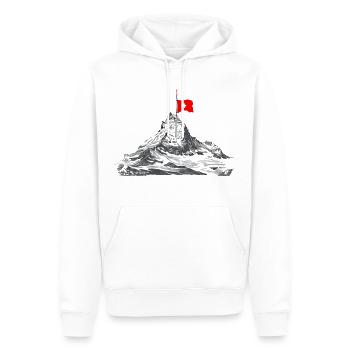 Berg Cervin Zermatt Souvenier acheter - Sweat à capuche Premium bio Homme - blanc - Devant - Nico (187cm)