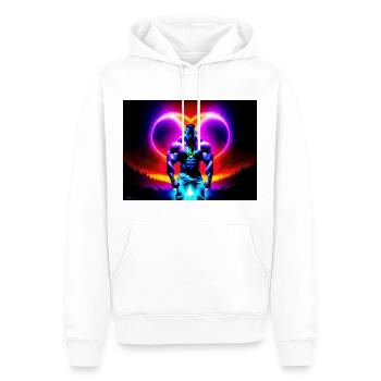 Masculin Power - Männer Premium Bio Hoodie - Weiß - Vorne - Nico (187cm)
