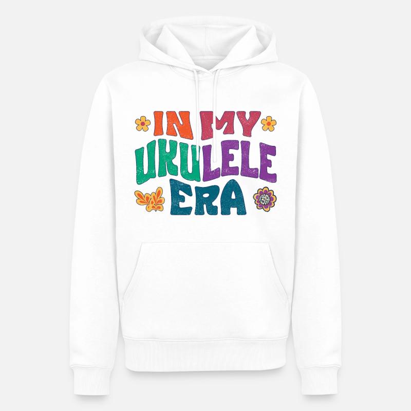 À l’ère du ukulélé - Sweat à capuche Premium bio Homme - blanc
