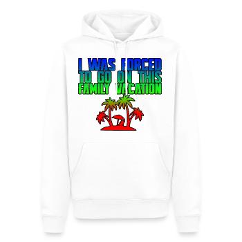 J’ai été obligé de partir en vacances en famille 3 - Sweat à capuche Premium bio Homme - blanc - Devant - Nico (187cm)