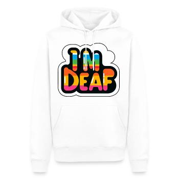 I'm Deaf 39 - Männer Premium Bio Hoodie - Weiß - Vorne - Nico (187cm)