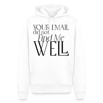Votre e-mail ne m’a pas trouvé bien 5 - Sweat à capuche Premium bio Homme - blanc - Devant - Nico (187cm)