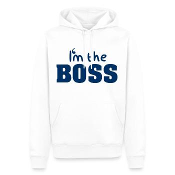 I'm the Boss - Men’s Premium Organic Hoodie - white - Front - Nico (187cm)