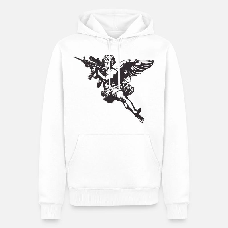 Riffle Angle - Männer Premium Bio Hoodie - Weiß