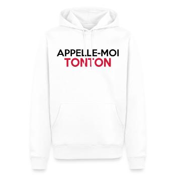 APPELLE-MOI TONTON - Sweat à capuche Premium bio Homme - blanc - Devant - Nico (187cm)
