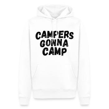 Les campeurs vont camper! noir - Sweat à capuche Premium bio Homme - blanc - Devant - Nico (187cm)