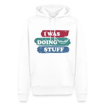 I was doing stuff - Hammock vintage - Men’s Premium Organic Hoodie - white - Front - Nico (187cm)