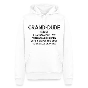 GRAND-DUDE - Sweat à capuche Premium bio Homme - blanc - Devant - Nico (187cm)