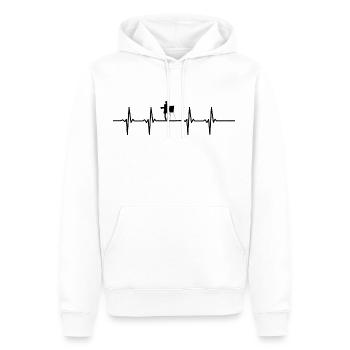 Künstler Maler Herzschlag Silhouette Weiß - Männer Premium Bio Hoodie - Weiß - Vorne - Nico (187cm)