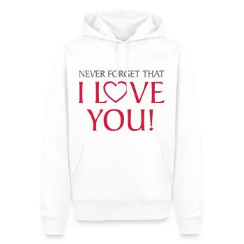I love you Freundin Freund Freunde Ehefrau Ehemann - Männer Premium Bio Hoodie - Weiß - Vorne - Nico (187cm)