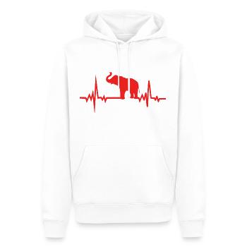 African Elephant Heartbeat Zoo Defense - Men’s Premium Organic Hoodie - white - Front - Nico (187cm)