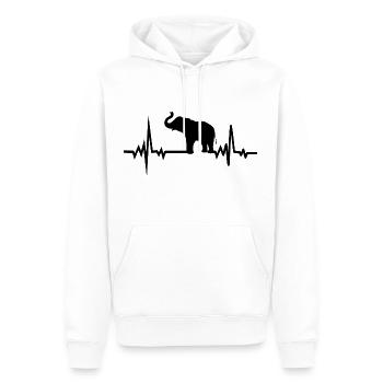African Elephant Heartbeat Zoo Defense - Men’s Premium Organic Hoodie - white - Front - Nico (187cm)