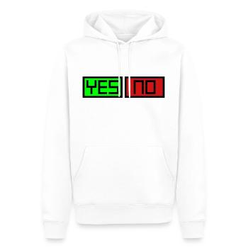 Yes No Buttons - Men’s Premium Organic Hoodie - white - Front - Nico (187cm)