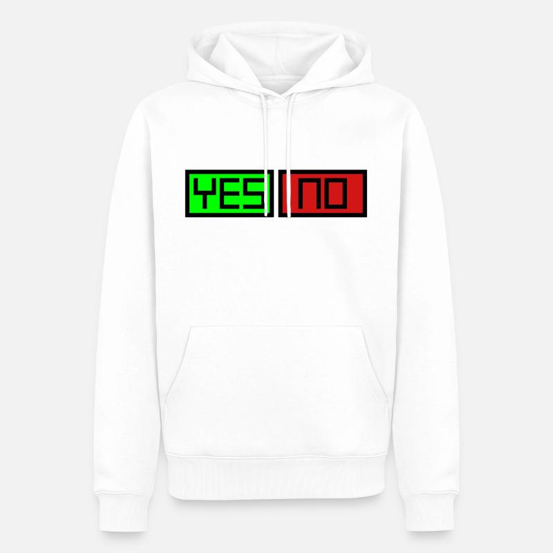 Yes No Badges - Sweat à capuche Premium bio Homme - blanc