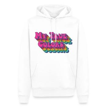 My true colors: rainbow vintage - Männer Premium Bio Hoodie - Weiß - Vorne - Nico (187cm)
