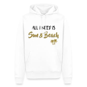Palms - Tout ce que je besoin est Sun & Beach - Sweat à capuche Premium bio Homme - blanc - Devant - Nico (187cm)