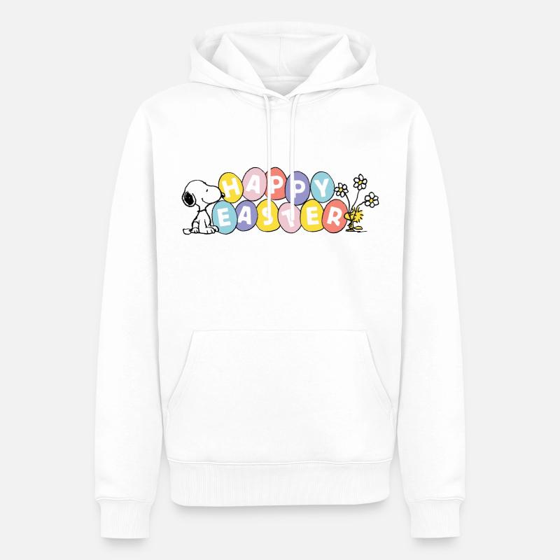 Peanuts Snoopy Happy Easter Ostern - Männer Premium Bio Hoodie - Weiß