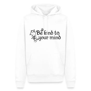 Be kind to your mind - Men’s Premium Organic Hoodie - white - Front - Nico (187cm)
