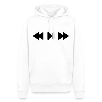 Music Play Musik Button Knopf Symbol - Männer Premium Bio Hoodie - Weiß - Vorne - Nico (187cm)