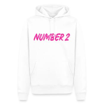 Numéro 2 - deux - deuxième - deuxième - 2 - numéro 2 - Sweat à capuche Premium bio Homme - blanc - Devant - Nico (187cm)