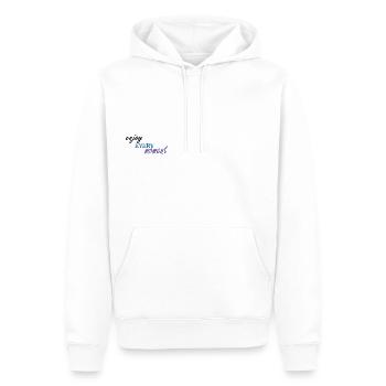 ENJOY EVERY MOMENT - Männer Premium Bio Hoodie - Weiß - Vorne - Nico (187cm)