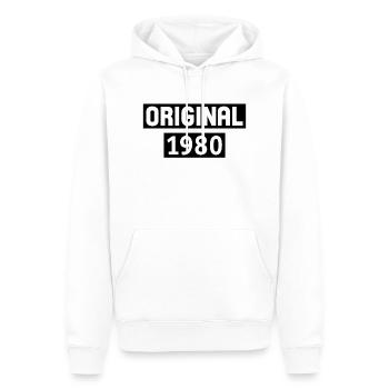 original 1980 - Sweat à capuche Premium bio Homme - blanc - Devant - Nico (187cm)