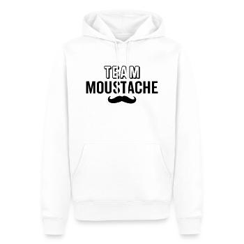Team moustache - Sweat à capuche Premium bio Homme - blanc - Devant - Nico (187cm)