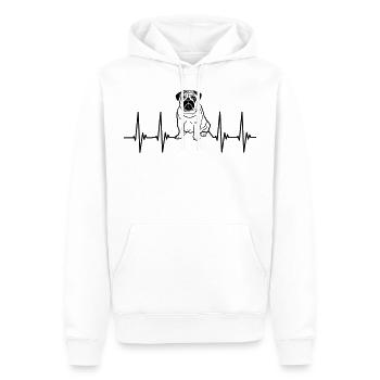 EKG pug, heartbeat, cool dog, pulse, dog pug - Men’s Premium Organic Hoodie - white - Front - Nico (187cm)