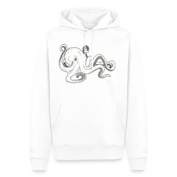 poulpe - Sweat à capuche Premium bio Homme - blanc - Devant - Nico (187cm)
