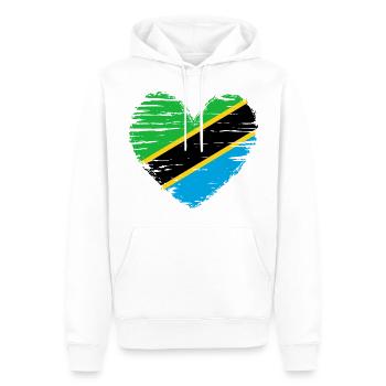 Drapeau drapeau de la Tanzanie drapeau - Sweat à capuche Premium bio Homme - blanc - Devant - Nico (187cm)