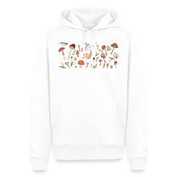 Herbstschnecke & Pilze (Landschaft) - Männer Premium Bio Hoodie - Weiß - Vorne - Nico (187cm)