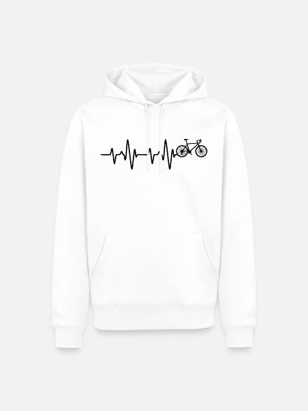 Radfahrer Herzschlag T-Shirt Fahrrad Radfahren - Männer Premium Bio Hoodie - Weiß
