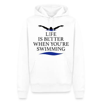 Schwimmen - Männer Premium Bio Hoodie - Weiß - Vorne - Nico (187cm)