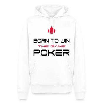 poker - Sweat à capuche Premium bio Homme - blanc - Devant - Nico (187cm)