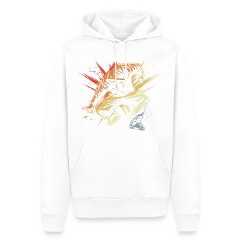 Breakdancer Zeichnung Vintage - Männer Premium Bio Hoodie - Weiß - Vorne - Nico (187cm)
