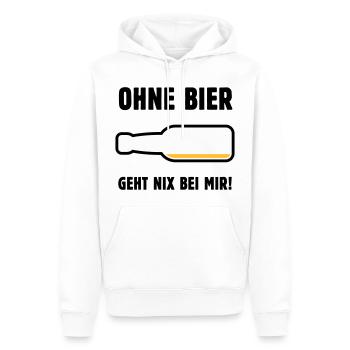 Ohne Bier Geht Nix Bei Mir! (Bierchen / POS 3C) - Männer Premium Bio Hoodie - Weiß - Vorne - Nico (187cm)