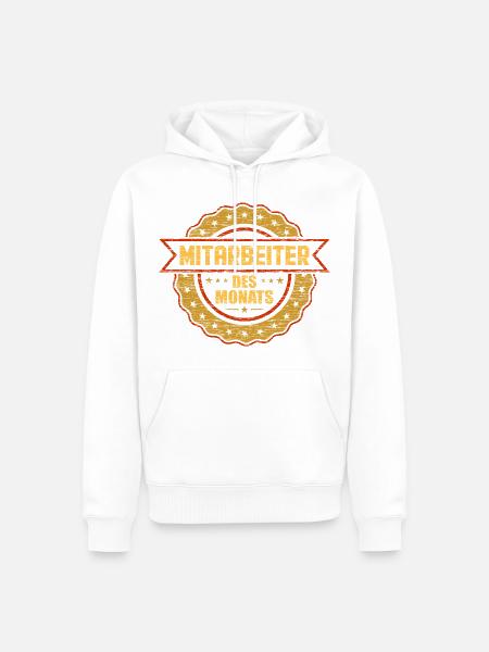 Mitarbeiter des Monats Arbeitskollege Geschenk - Männer Premium Bio Hoodie - Weiß